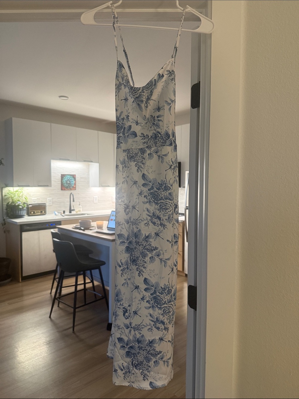 Cider White and Blue Floral Midi Dress- Never worn, tags attached